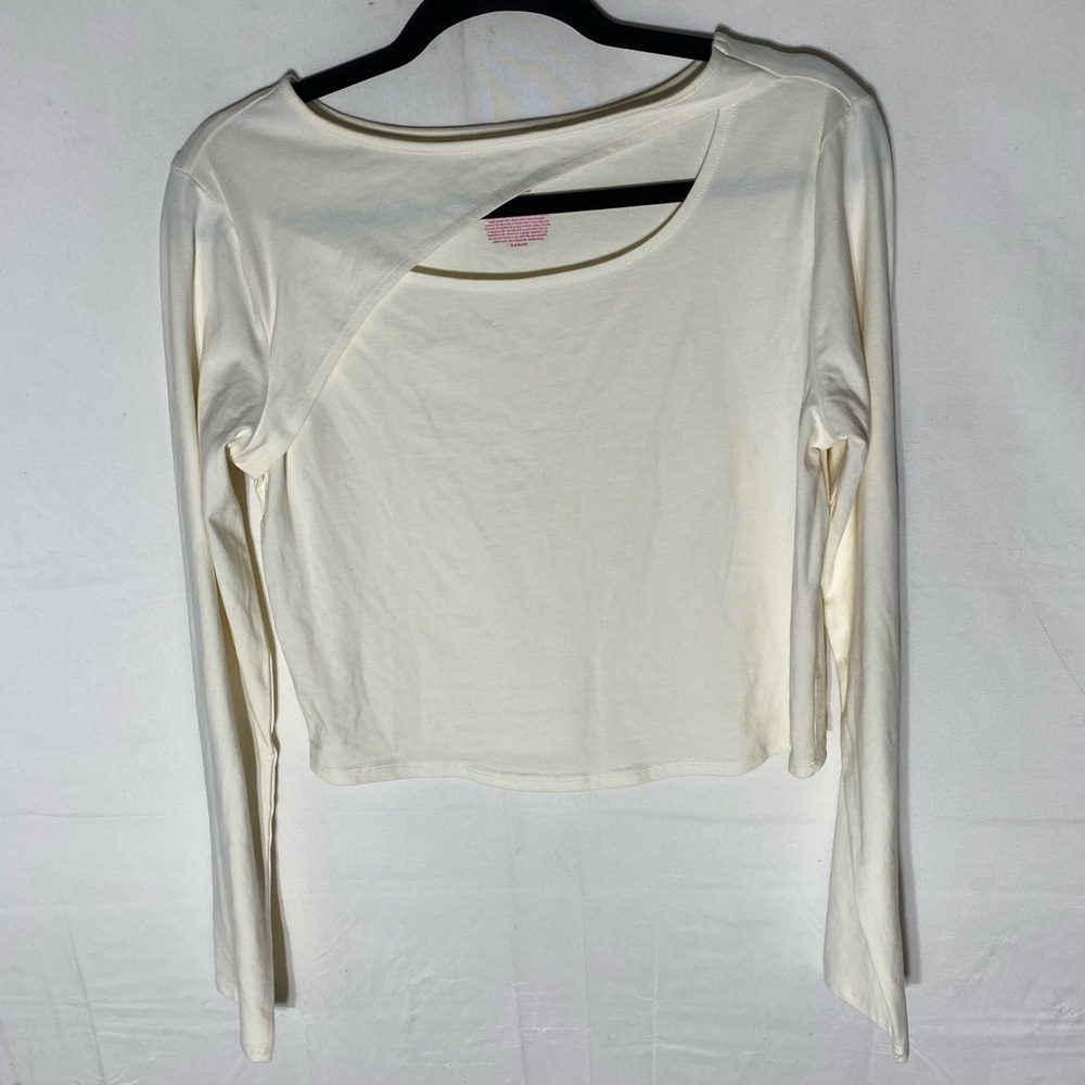 5/$25 NOBO No Boundaries Cream Long Sleeve Top With Collarbone Cut Out XL